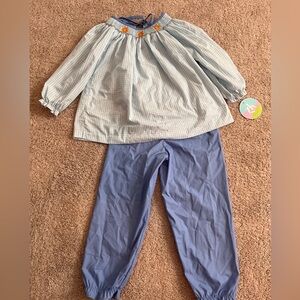 NWT Smocked Pumpkin Set